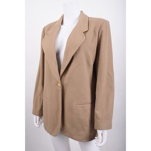 Vintage Johnathan Logan Womens Brown Long Sleeve Blazer Jacket Sz US 10 - Picture 3 of 6